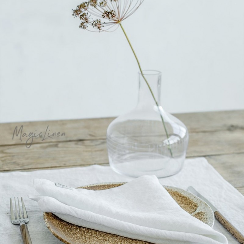 Ivory linen napkin set of 2. Handmade, stone washed linen napkin set. Ivory linen napkins. Table decor, table linens. MagicLinen