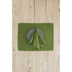 Natural linen napkins in moss green, Washed soft linen napkins, Handmade linen napkin set, Lightweight linen table napkins, Table linens. ForestlandLinen  