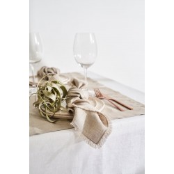 Linen napkins with fringe, Set of 4 linen napkins, Custom linen napkins, Cocktail napkins, Dinner napkins, Softened linen napkins LinenHandmadeStudio